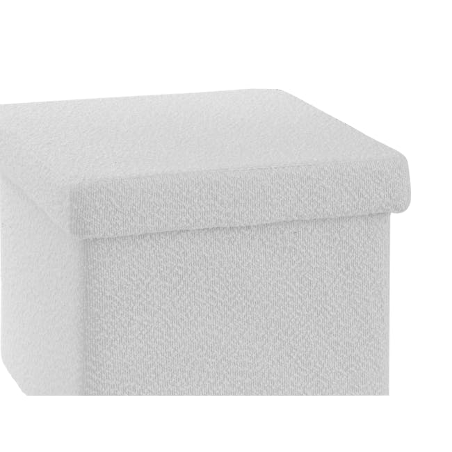 Wesly Storage Pouf - White Boucle - 5