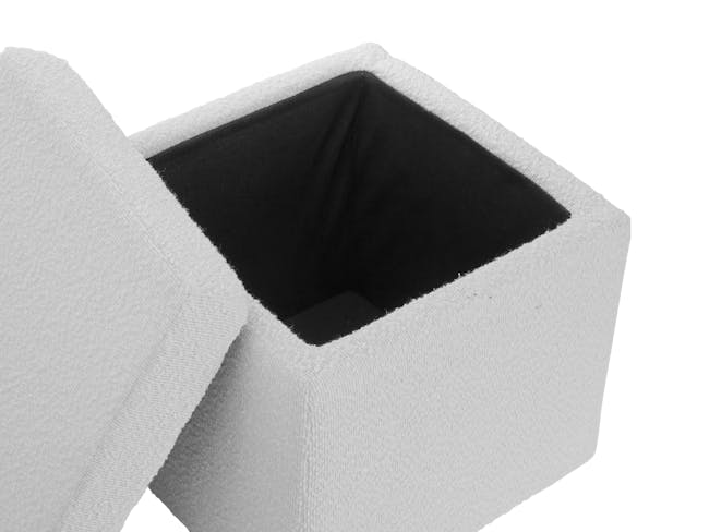 Wesly Storage Pouf - White Boucle - 4