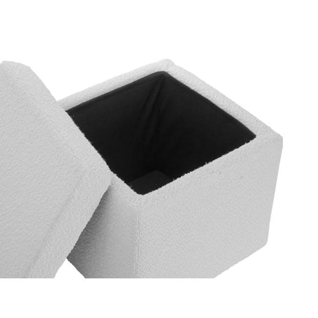 Wesly Storage Pouf - White Boucle - 4