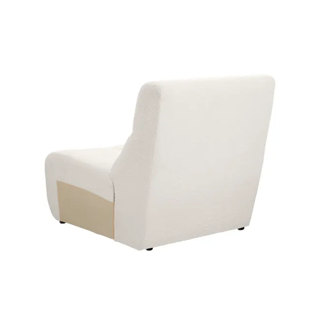 Tara 4 Seater Extended Sofa - Beige - 13 - Modern minimalist white upholstered chair, sleek design, soft texture