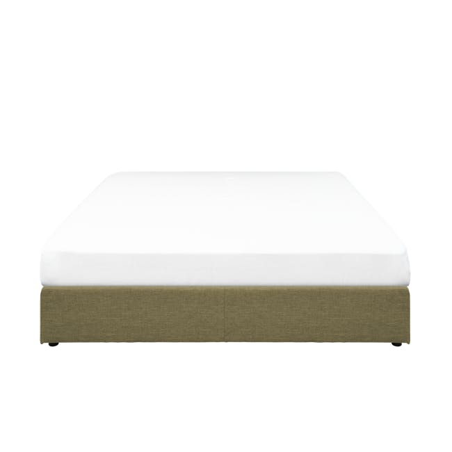 ESSENTIALS Queen Box Bed - Khaki (Fabric) - 0