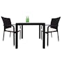 Palm Outdoor Dining Couple Set - White Cushions - 0