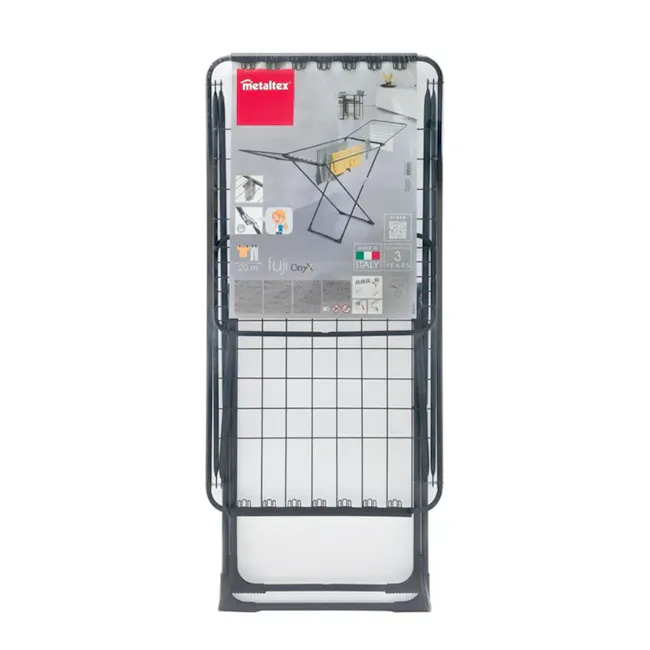Metaltex Fuji Onyx Wing Laundry Drier - Black - 4 - metal frame, black metal frame, outdoor furniture, folding table