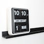 TWEMCO Big Calendar Flip Wall Clock - White Case Black Dial - 1