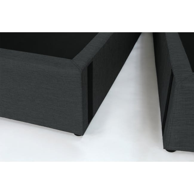 ESSENTIALS Single Headboard Box Bed - Khaki (Fabric) - 7