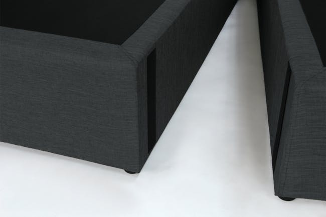 ESSENTIALS Single Headboard Box Bed - Smoke (Fabric) - 7