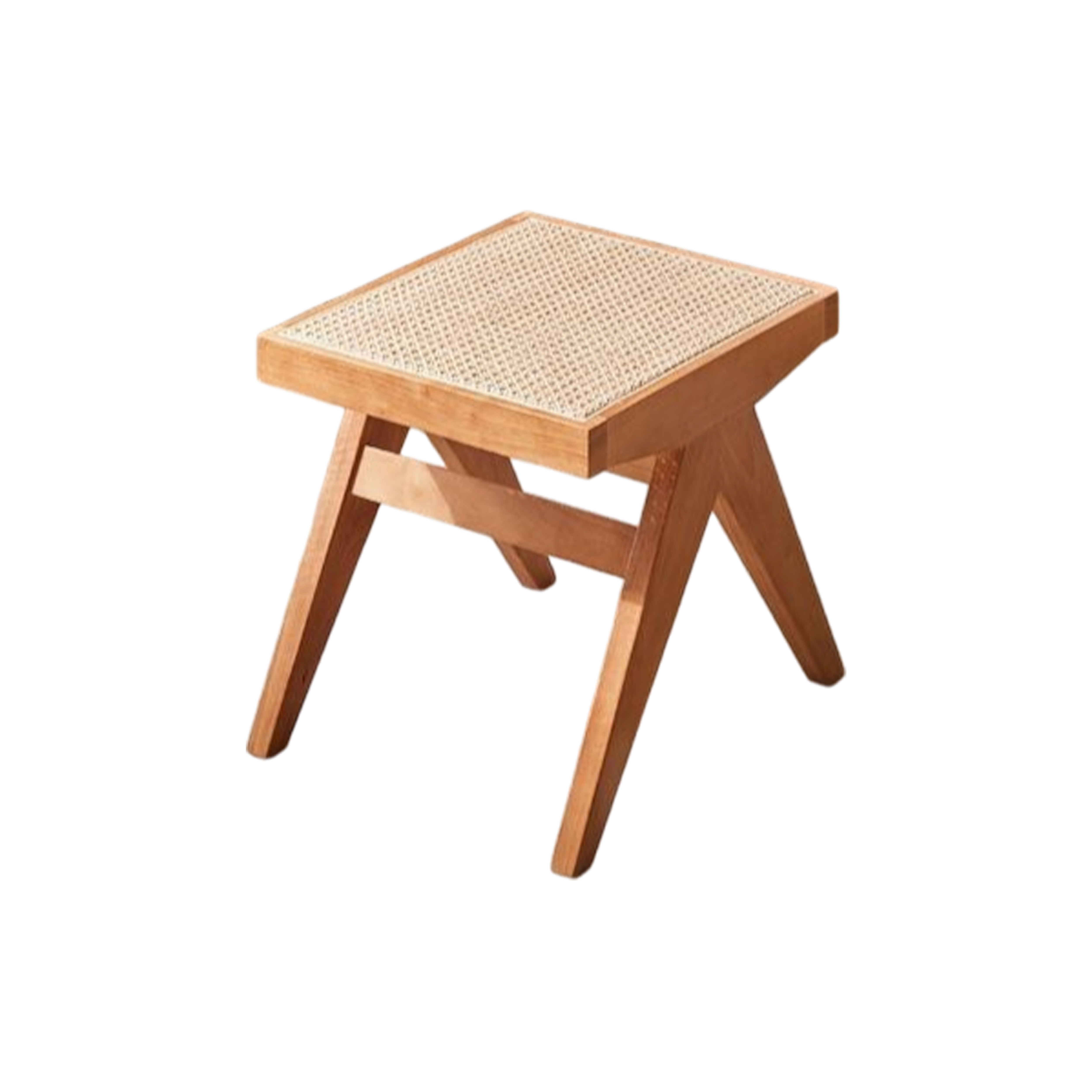 Alton Rattan Square Stool - Honey Oak