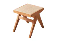 Alton Rattan Square Stool - Honey Oak