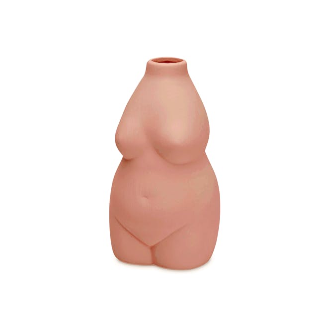 Female Sculpture Body Art  Ceramic Vase - Light Terracotta - 0