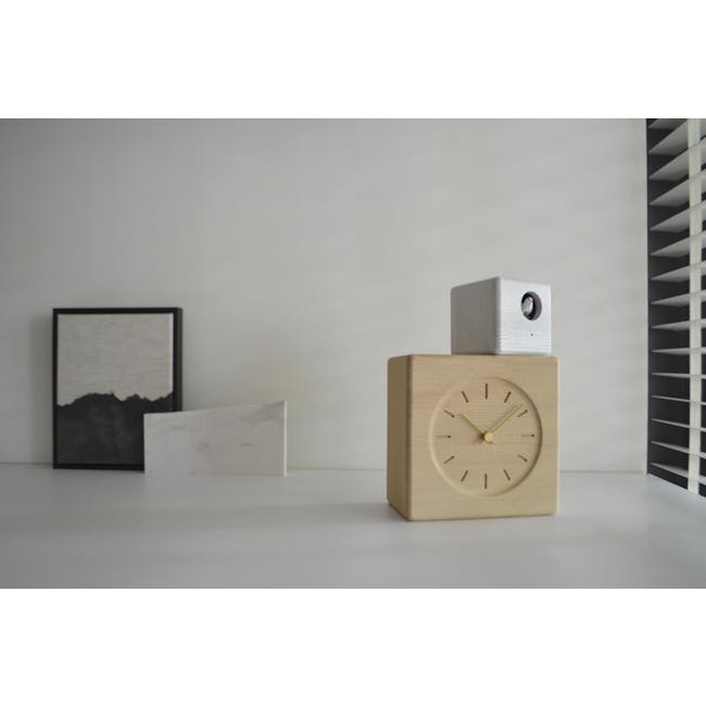 Cubist Cuckoo Clock - Natural, White - 3