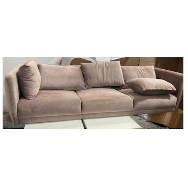 (As-is) Esme 3 Seater Sofa - Blush (Velvet) - 2