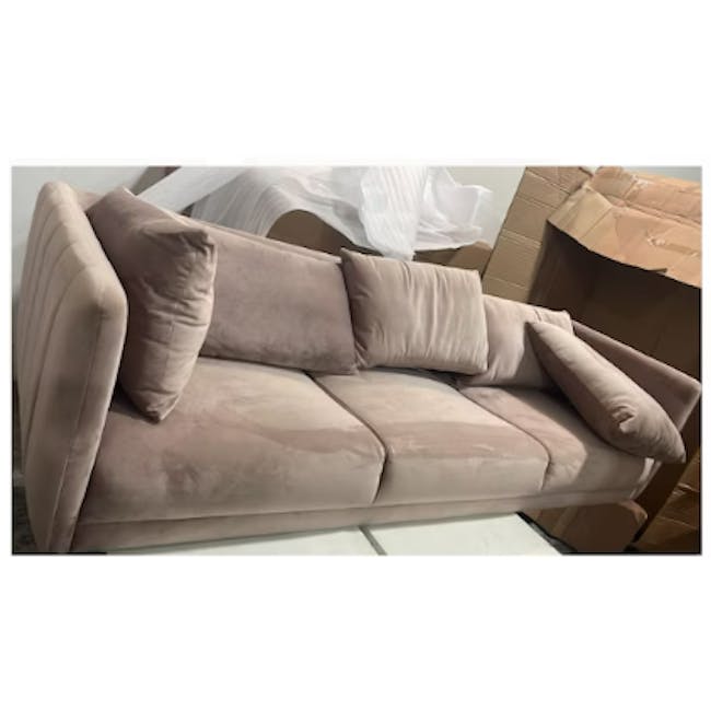 (As-is) Esme 3 Seater Sofa - Blush (Velvet) - 3