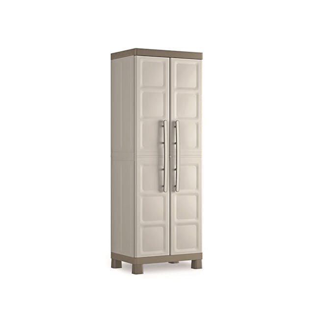 Excellence Multipurpose Cabinet - 1 - Elegant, beige-colored, vertical, paneled, double-door, modern design, minimalist