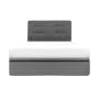ESSENTIALS Queen Headboard Storage Bed - Grey (Fabric) - 0