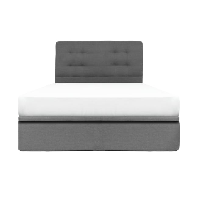 ESSENTIALS Queen Headboard Storage Bed - Grey (Fabric) - 0