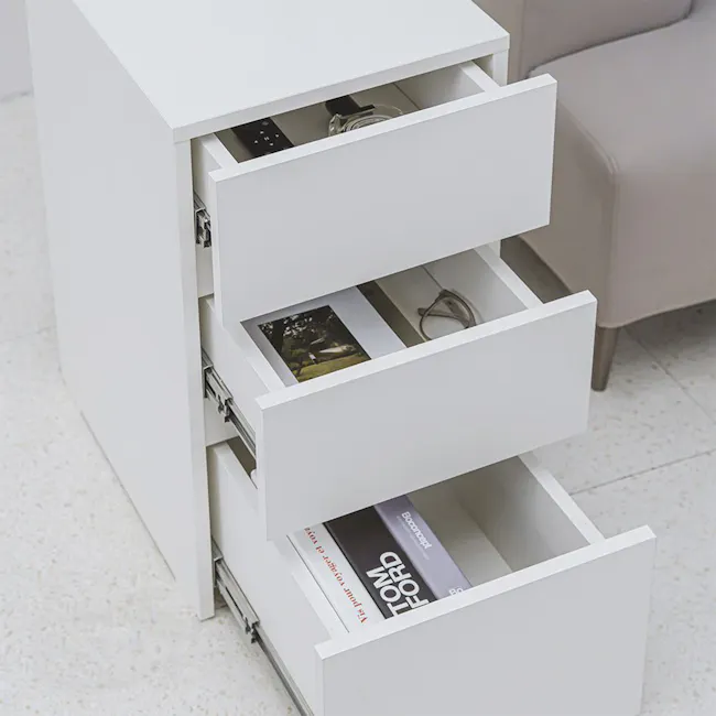 Plandy Drawer Pedestal Side Table - 11