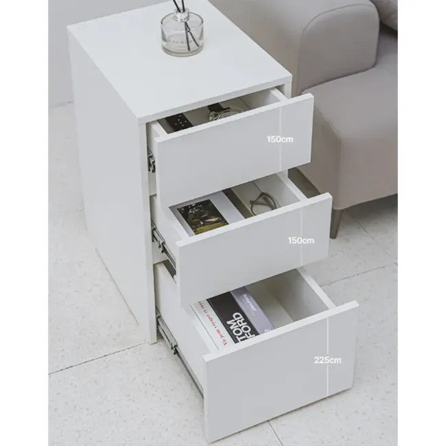 Plandy Drawer Pedestal Side Table - 3