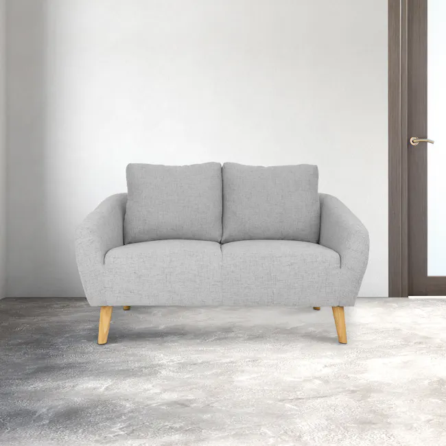 Hana 2 Seater Sofa with Hana Armchair - Light Grey - 27