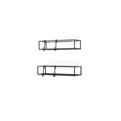 Cubiko Wall Shelf Rack (Set of 2) - Black