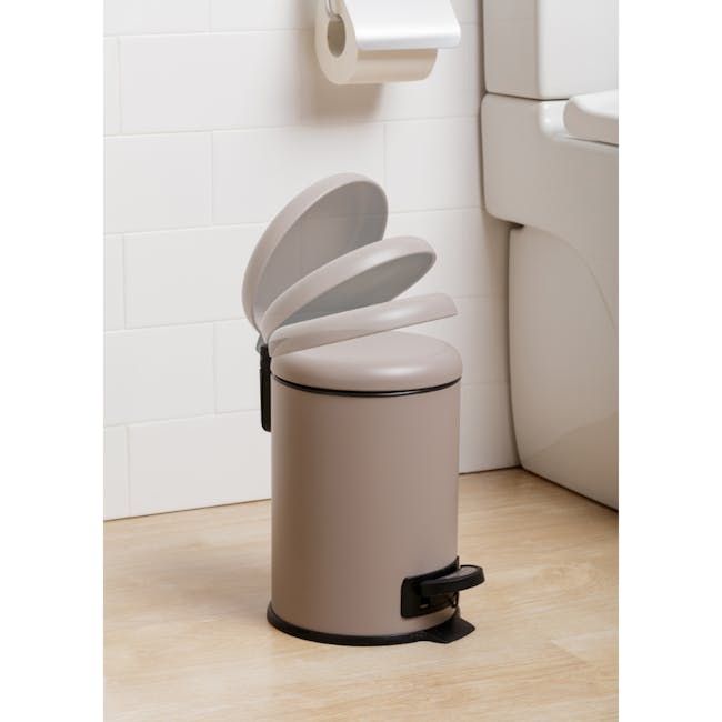 Tatay Nordic Stainless Steel Dustbin 3L - Taupe - 3