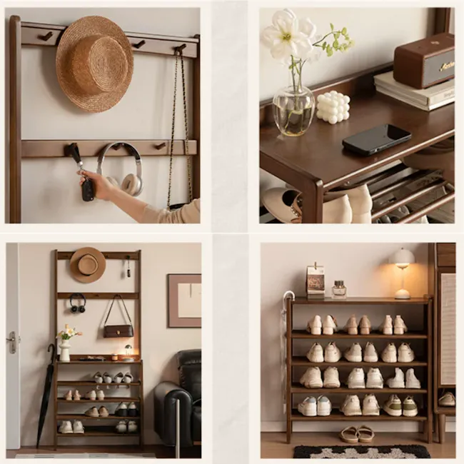 Carelle Storage Shoe Rack - Oak - 10