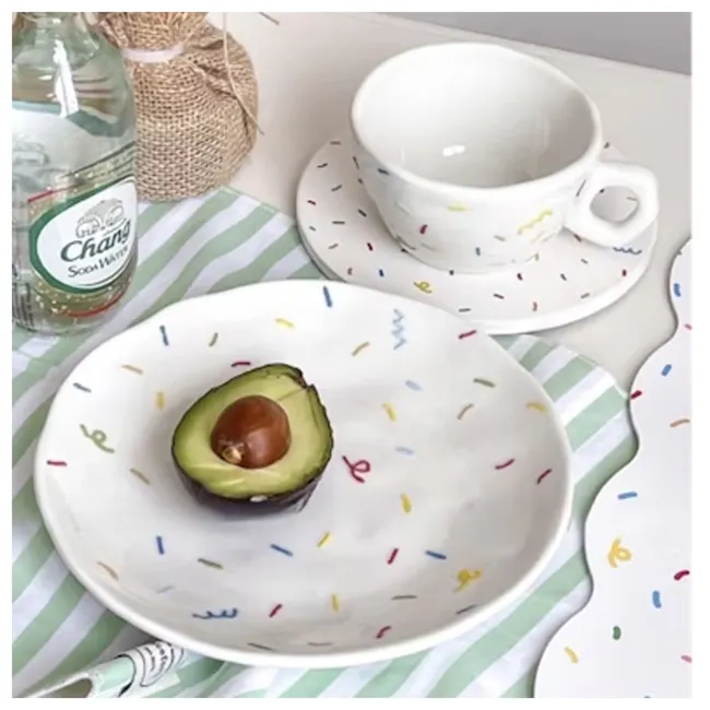 Confetti Round Ceramic Side Plate 22cm - 2