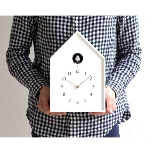 Birdhouse Clock - White - 2