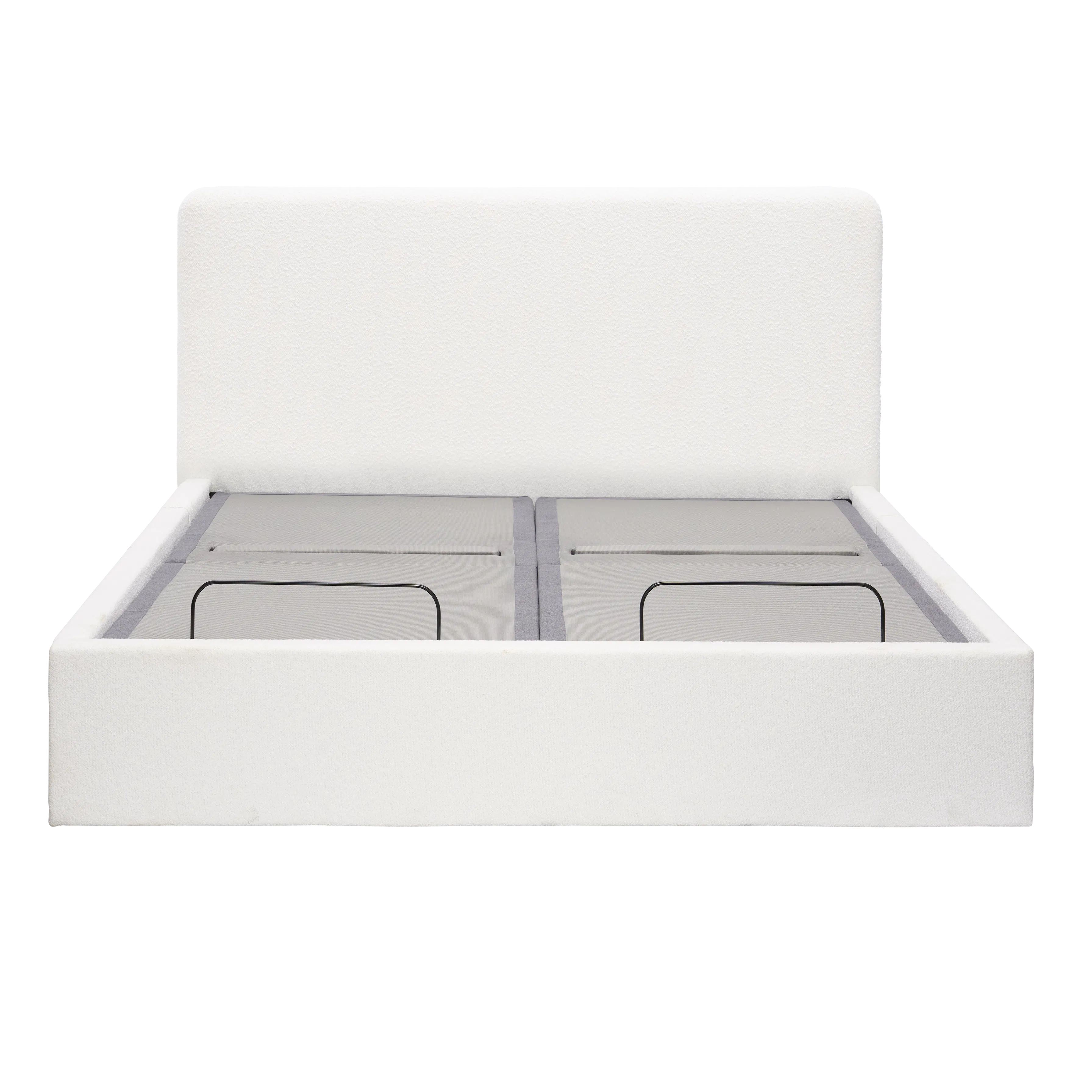 Aeva King Bed - White Boucle (frame only)