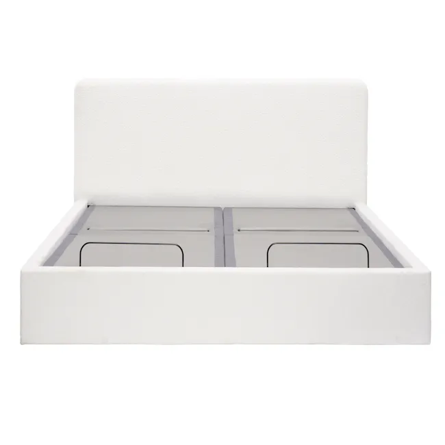 Aeva King Bed - White Boucle (frame only) - 1