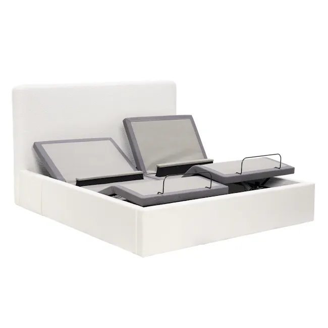 Aeva King Bed - White Boucle (frame only) - 2