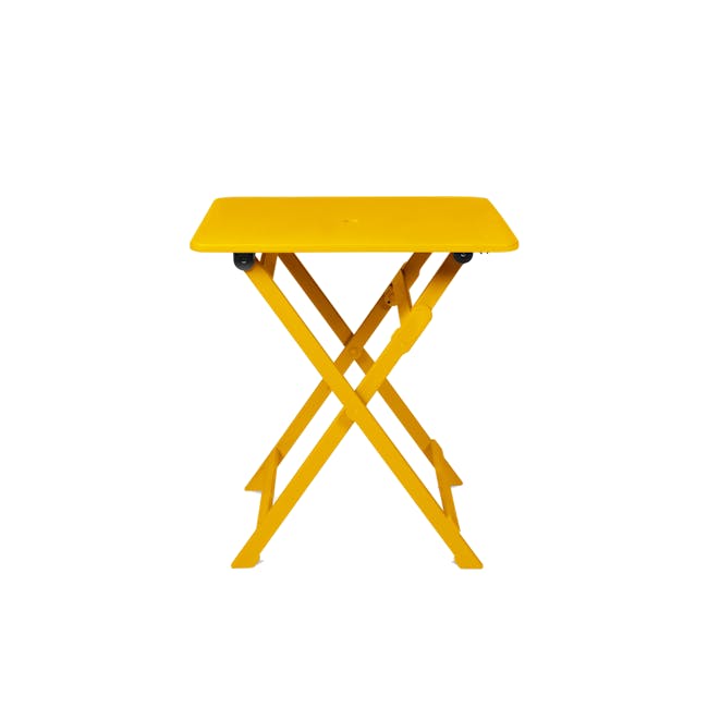 Flip Foldable Outdoor Square Dining Table 0.7m - Yolk Yellow - 1