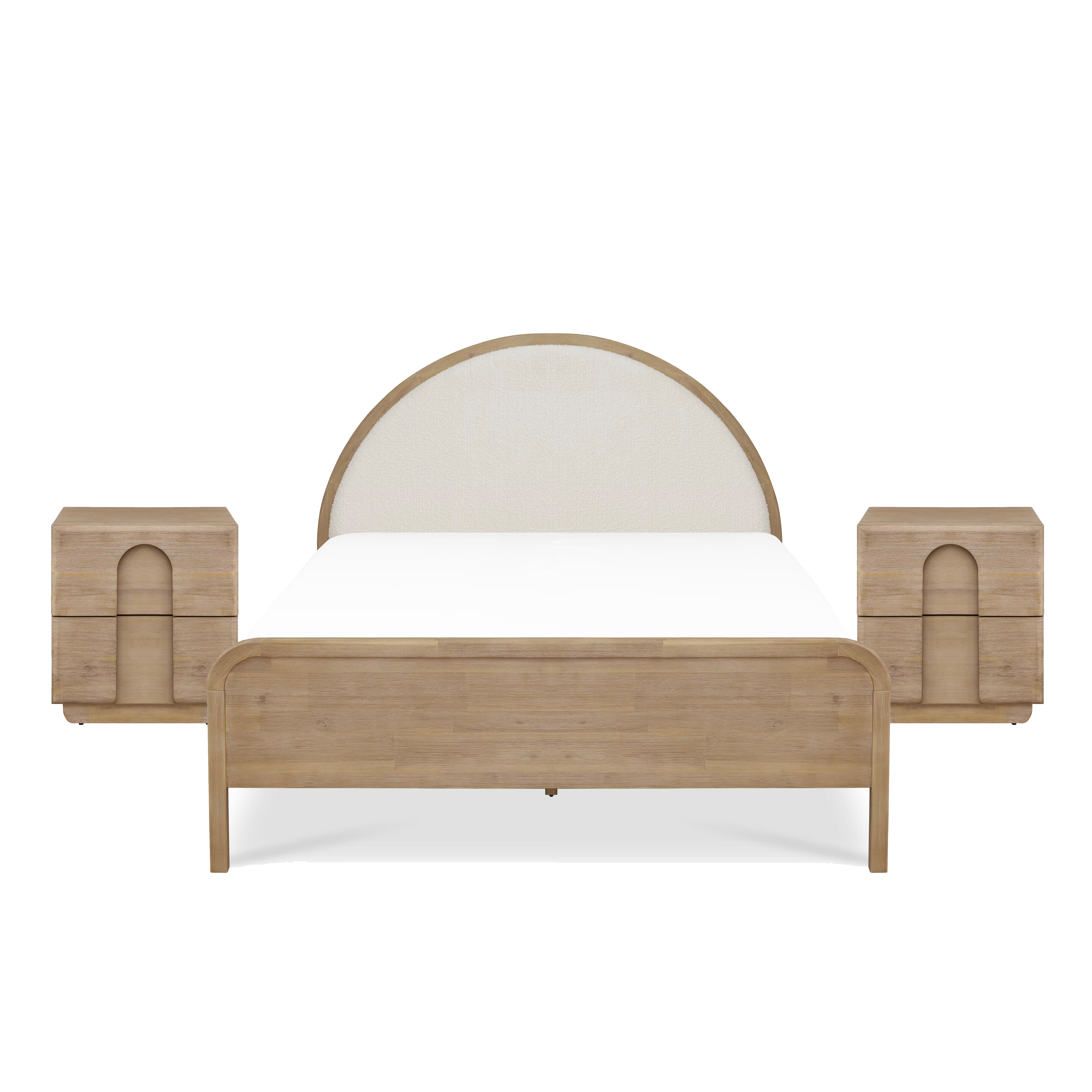 Catania Queen Bed with 2 Catania Bedside Table