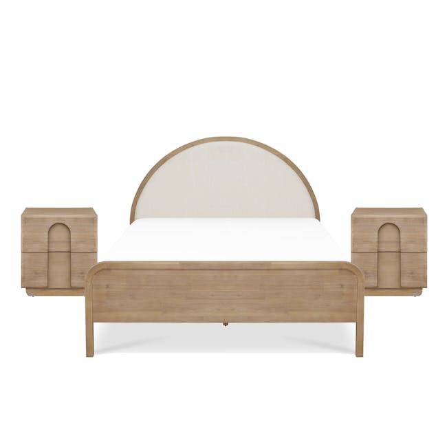 Catania Queen Bed with 2 Catania Bedside Table - 0