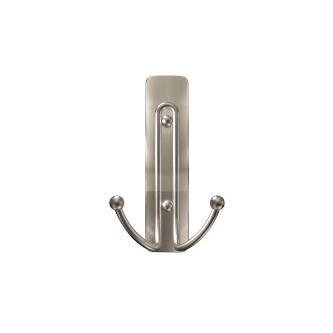 Command™ Satin Nickel Large Double Wire Hook - 0