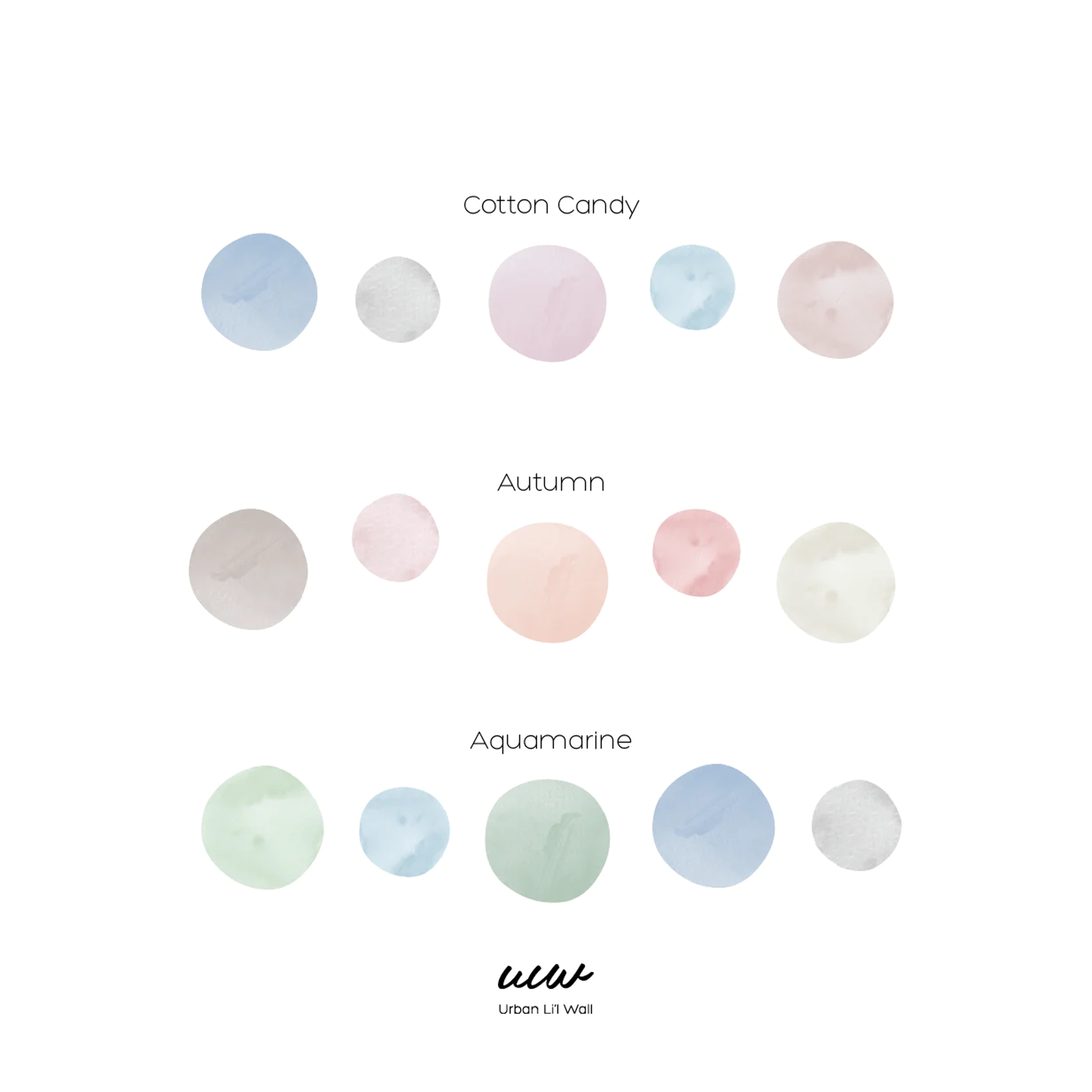 Urban Li'l Watercolour Dots Fabric Decal (3 Colours)