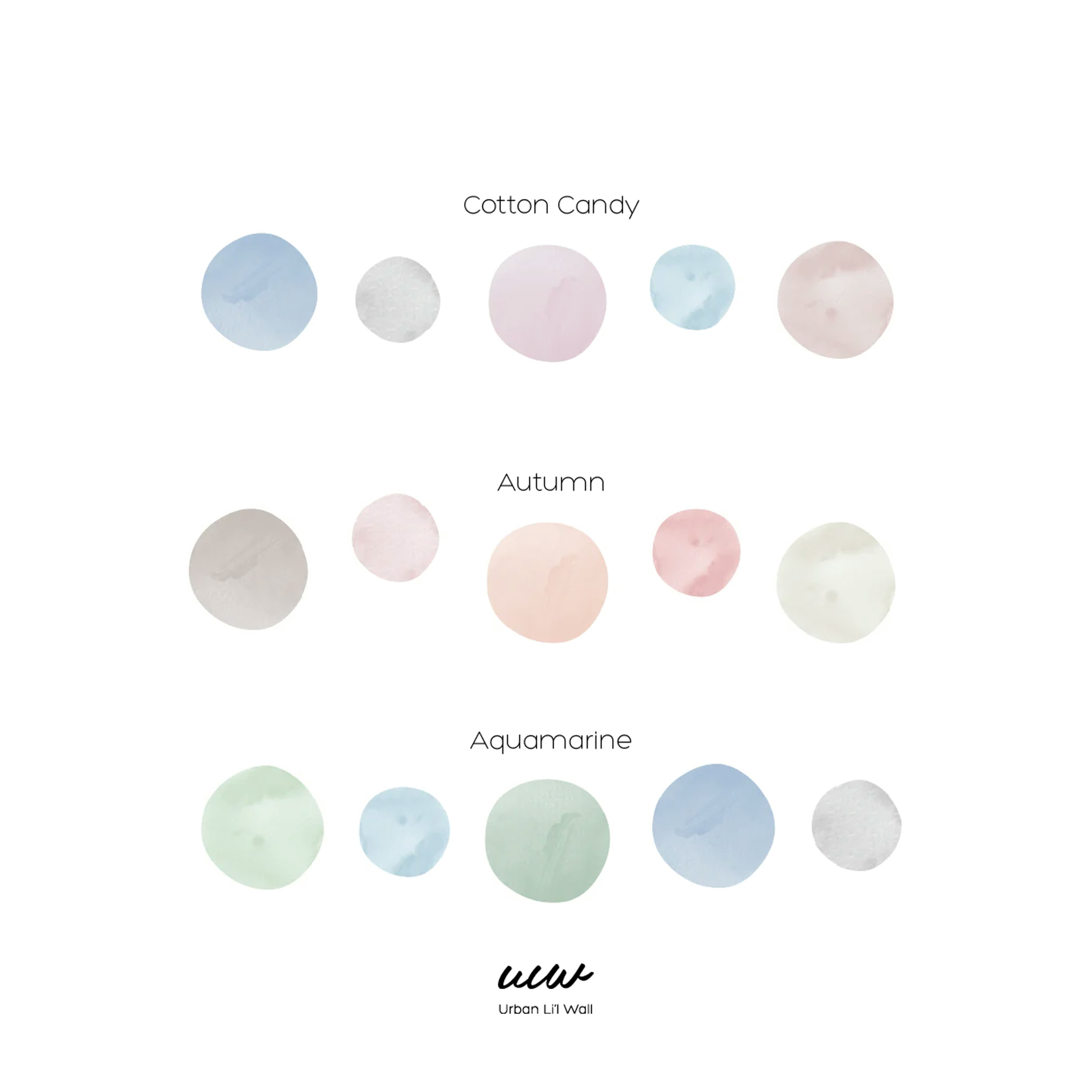 Urban Li'l Watercolour Dots Fabric Decal (3 Colours), Urban Li'l HipVan