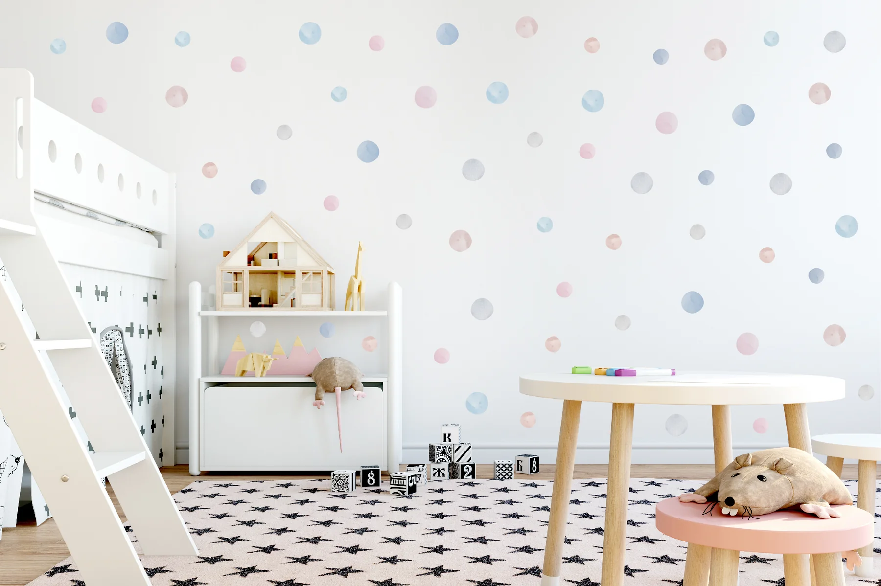 Urban Li'l Watercolour Dots Fabric Decal (3 Colours), Urban Li'l HipVan
