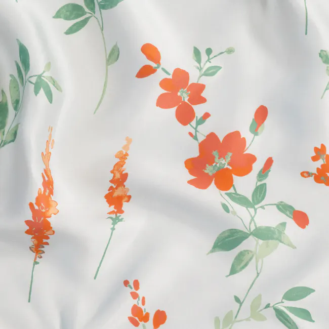 Robinsons Cool Bamboo Printed Fitted Sheet Set - Clementine Garden (4 Sizes) - 3