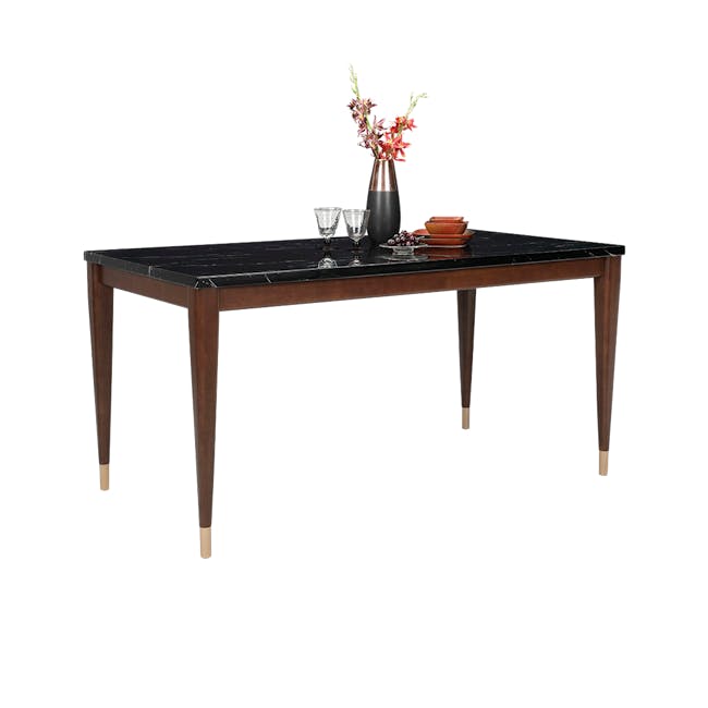 Persis Marble Dining Table 1.5m - Black, Walnut - 4