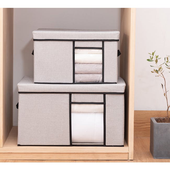 Jane Fabric Storage Case - Slate Grey - Small - 3