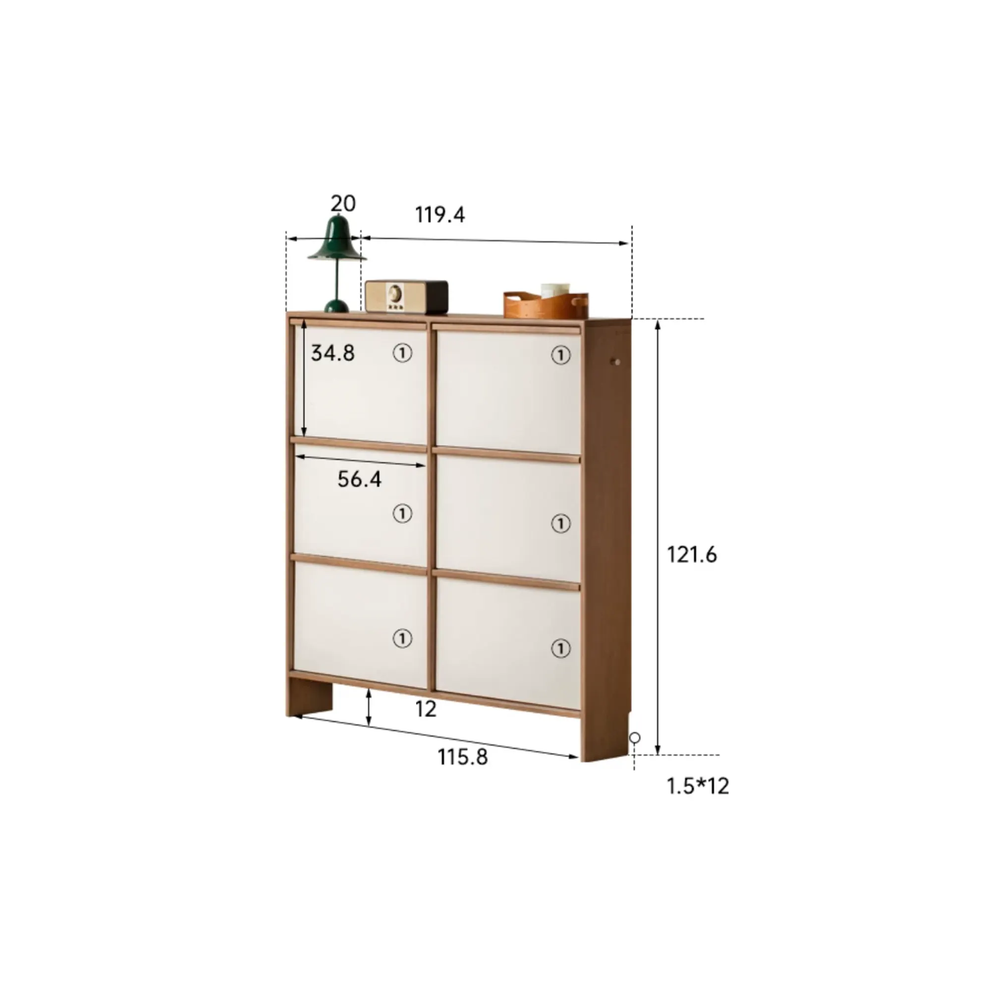 Palla Shoe Cabinet 1.2m - 12