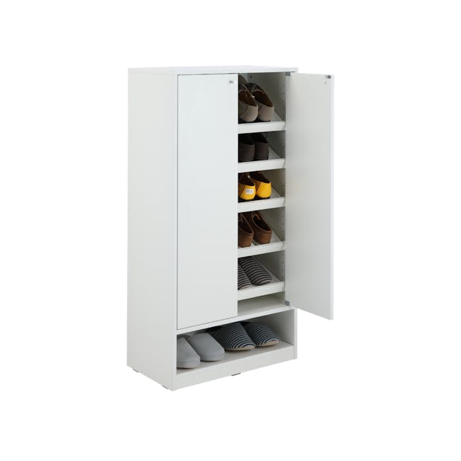 Penny Tall Shoe Cabinet - White - 12
