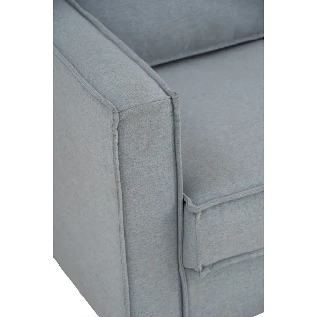 Nexon Armchair - Ash Blue - 9 - Light gray fabric sofa upholstery, soft texture, clean lines, modern design, cozy seating