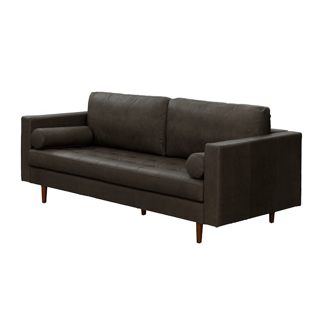 Nolan 3 Seater Sofa - Dark Grey (Premium Aniline Leather) - 5