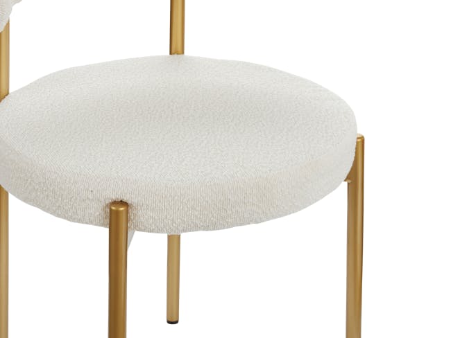 Aspen Dining Chair - Gold, White Boucle - 5