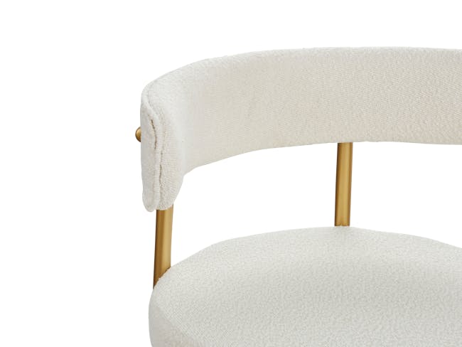 Aspen Dining Chair - Gold, White Boucle - 4