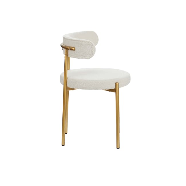 Aspen Dining Chair - Gold, White Boucle - 2
