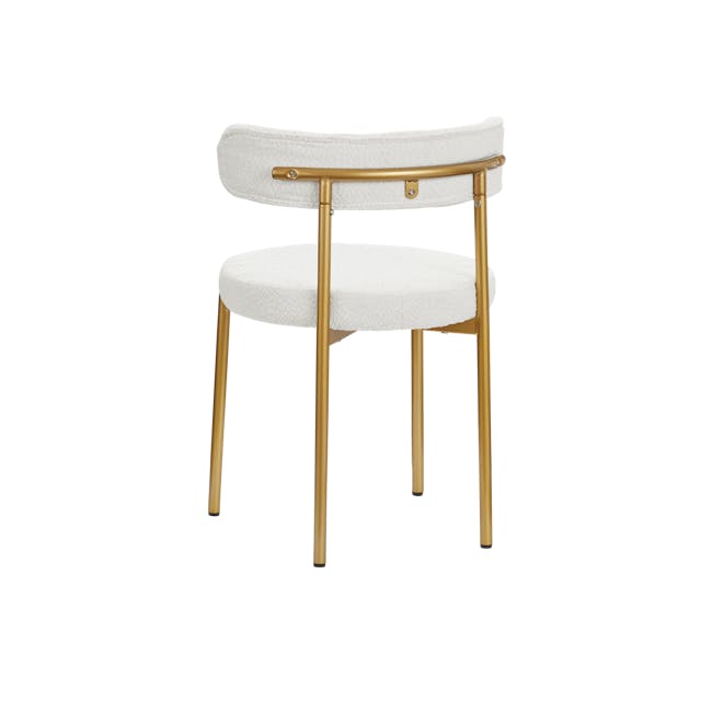 Aspen Dining Chair - Gold, White Boucle - 3