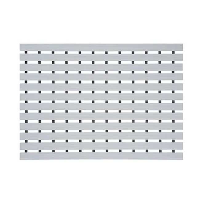 Elinie Non-slip Bath Mat - Grey (3 Sizes) - 1 - Symmetrical, horizontal lines, Grid pattern design, Monochromatic color