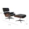 Abner Lounge Chair and Ottoman - Black (Genuine Cowhide) - 10